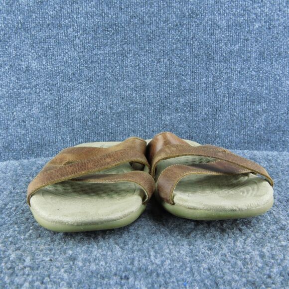 Lands' End Women Slide Sandal Shoes‎ Size 7 Medium Brown Leather - Picture 2 of 9